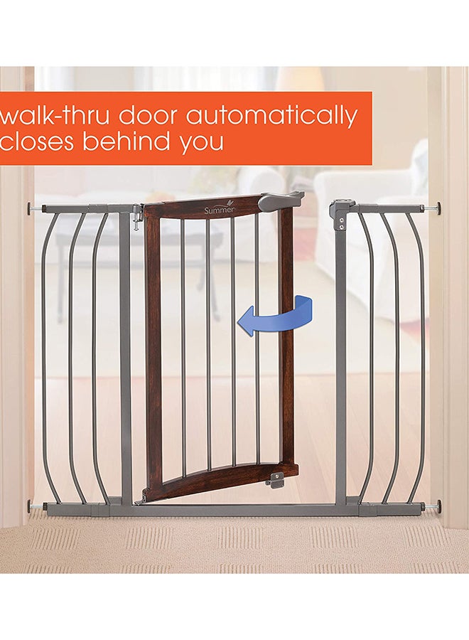 summer infant - Multi-use Extra Tall Walk-Thru Gate With Quality Metal and Hardwood- Brown/Grey - Image 1