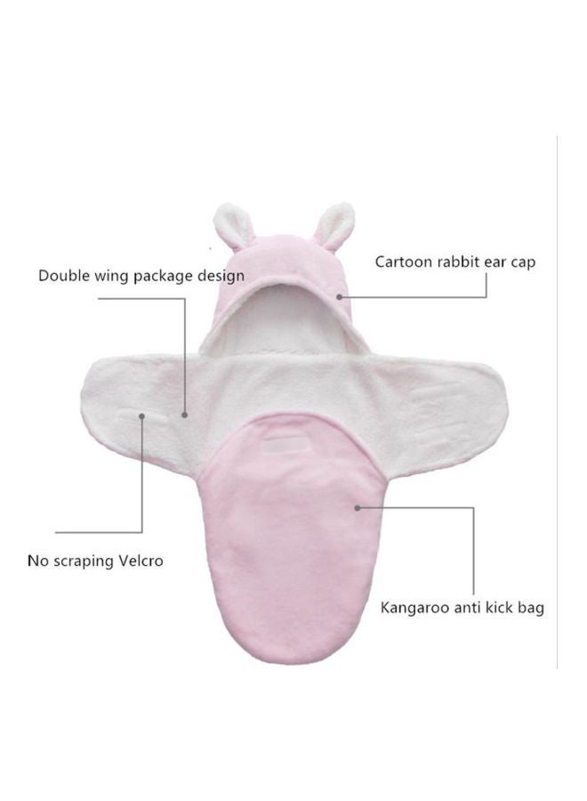 بيوينتي بيجامة نوم شتوية ناعمة وخفيفة الوزن للأطفال مع قبعة أذن أرنب - وردي - Image 3