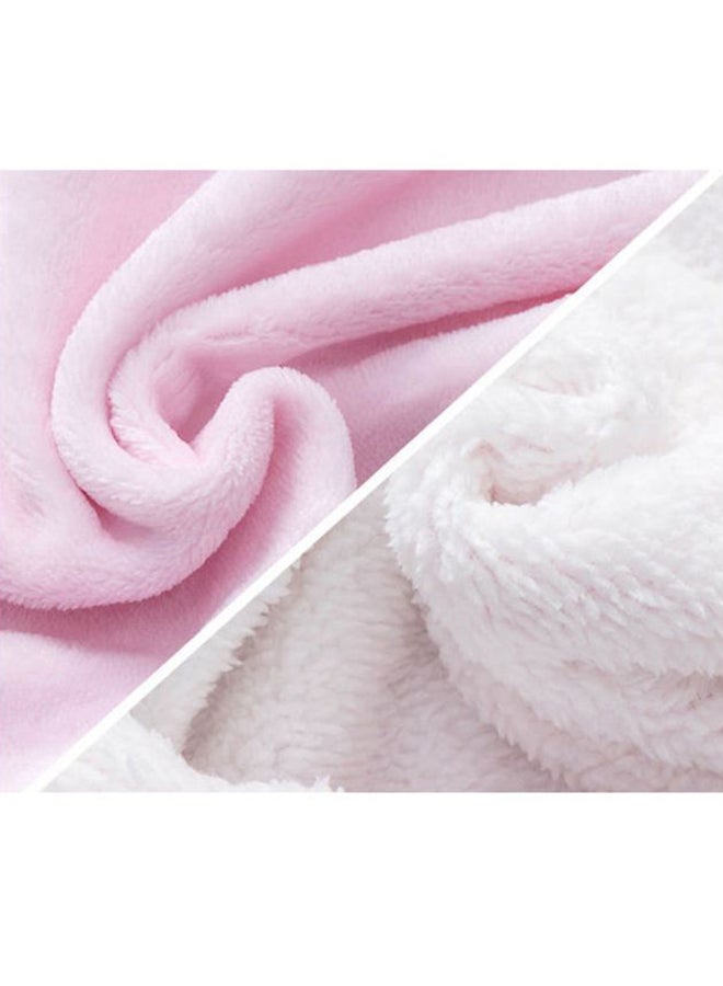 بيوينتي بيجامة نوم شتوية ناعمة وخفيفة الوزن للأطفال مع قبعة أذن أرنب - وردي - Image 4