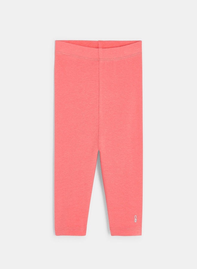 Plain Colored Capri Leggings Pink