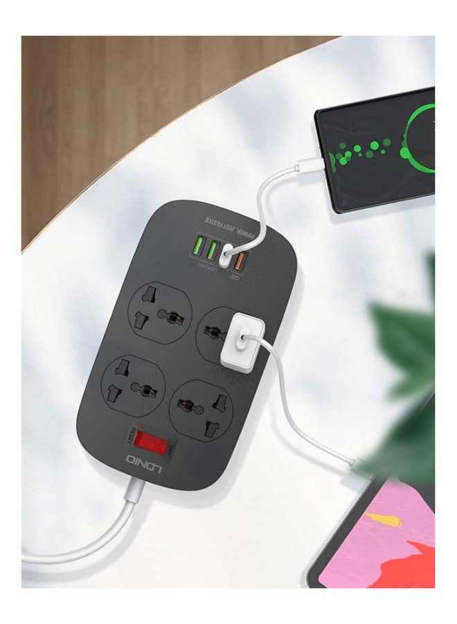 4 Power Sockets and 18W USB Ports Defender Series 2500w  Power Strip with QC USB Port Fast Charging  2M Power Cord Black 200cm - v1650343849/N44641042A_5