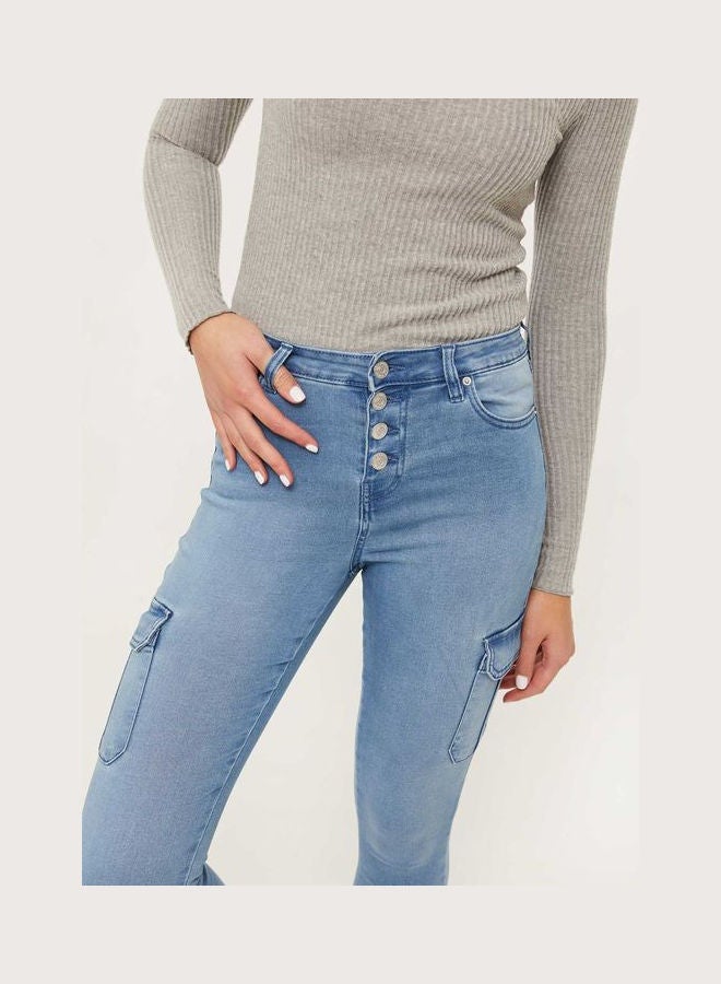 Ardene High Waist Jeggings Blue - Image 3