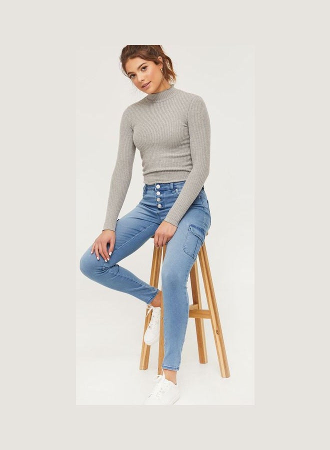 Ardene High Waist Jeggings Blue - Image 4