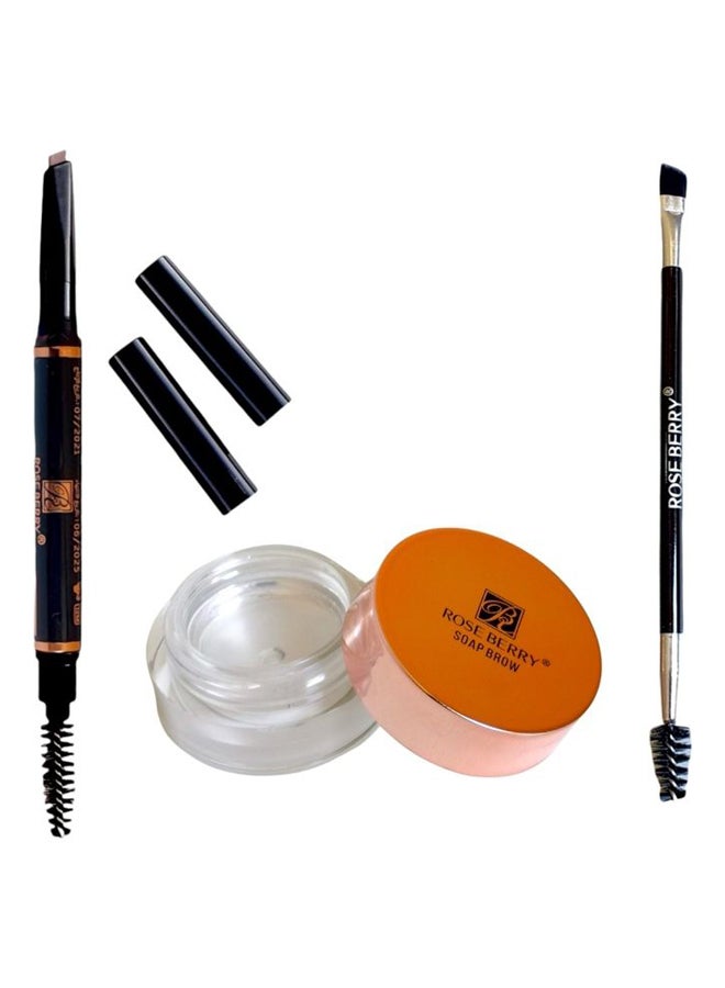 ROSE BERRY - 3 In1 Best Brows Ever Kit 02 Chocolate - Image 1