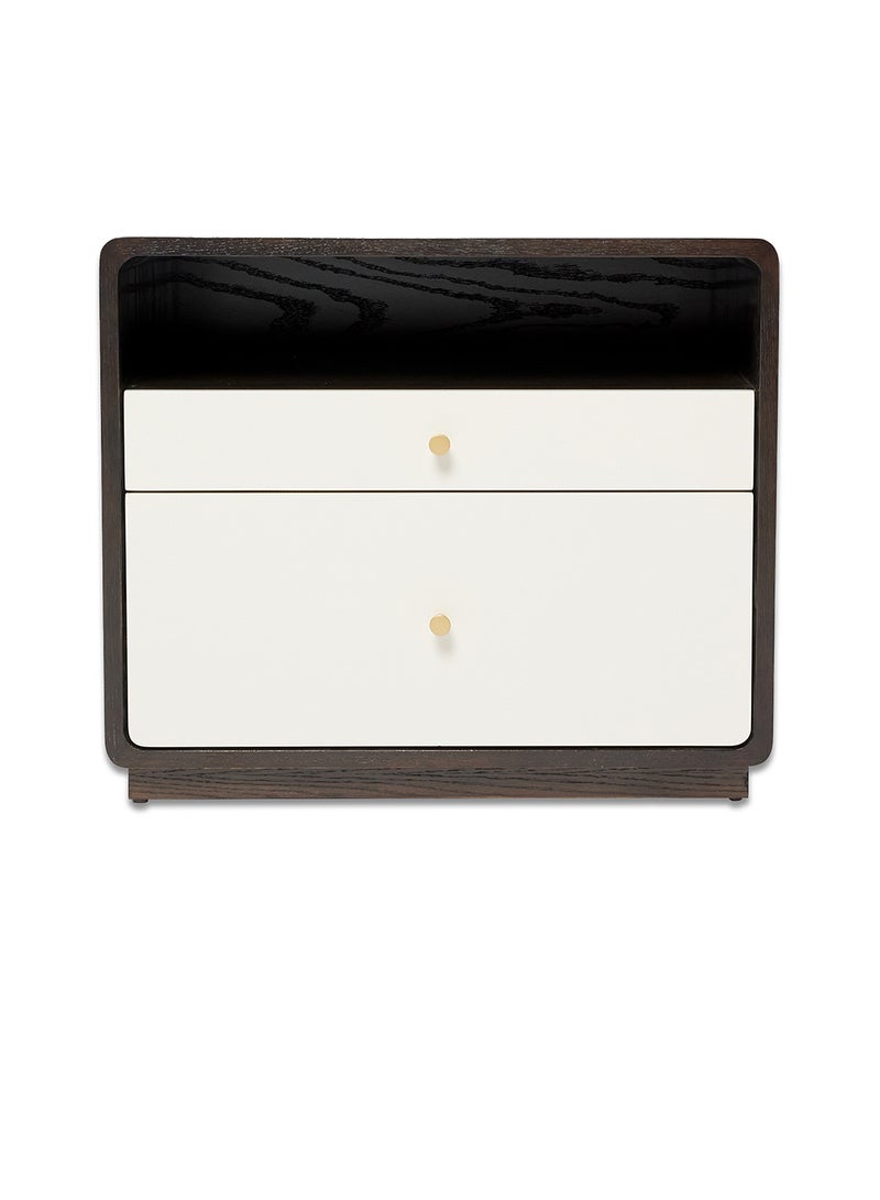 ebb & flow Bedside Table Luxurious - Wood Nightstand Comdina - Bedroom Furniture Dark Brown 600 x 500 x 600mm  - Image 1