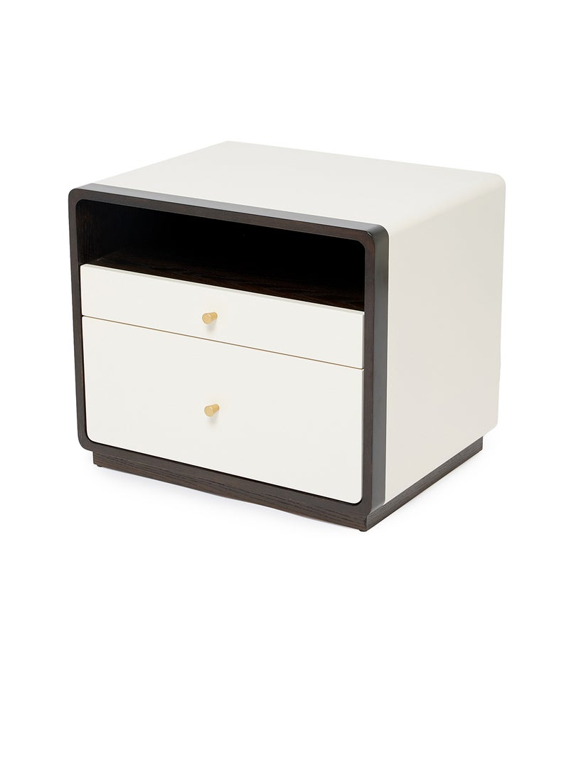 ebb & flow Bedside Table Luxurious - Wood Nightstand Comdina - Bedroom Furniture Dark Brown 600 x 500 x 600mm  - Image 2