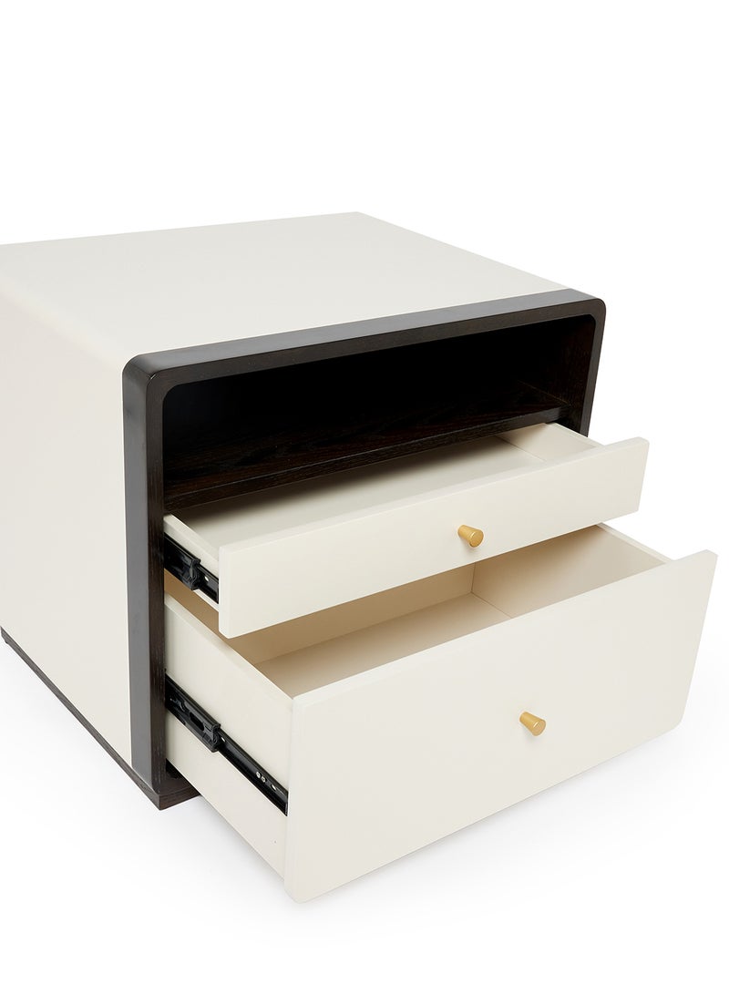 ebb & flow Bedside Table Luxurious - Wood Nightstand Comdina - Bedroom Furniture Dark Brown 600 x 500 x 600mm  - Image 4