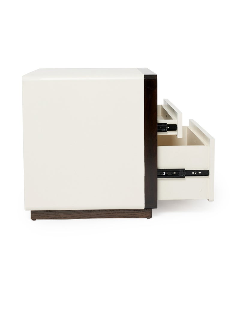 ebb & flow Bedside Table Luxurious - Wood Nightstand Comdina - Bedroom Furniture Dark Brown 600 x 500 x 600mm  - Image 5