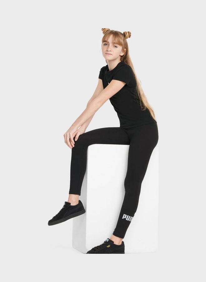 PUMA - Girls Essential Logo Leggings Black - Image 1