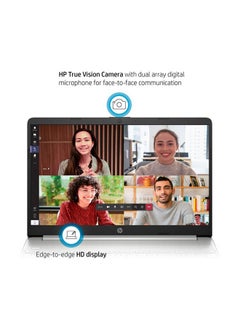 HP 15-DY2091WM (Upgraded Version) Laptop With 15.6-Inch HD Display, Core i3-1115G4 Processer/8GB RAM/256GB SSD/Intel UHD Graphics /International Version English Natural Silver  - Image 3
