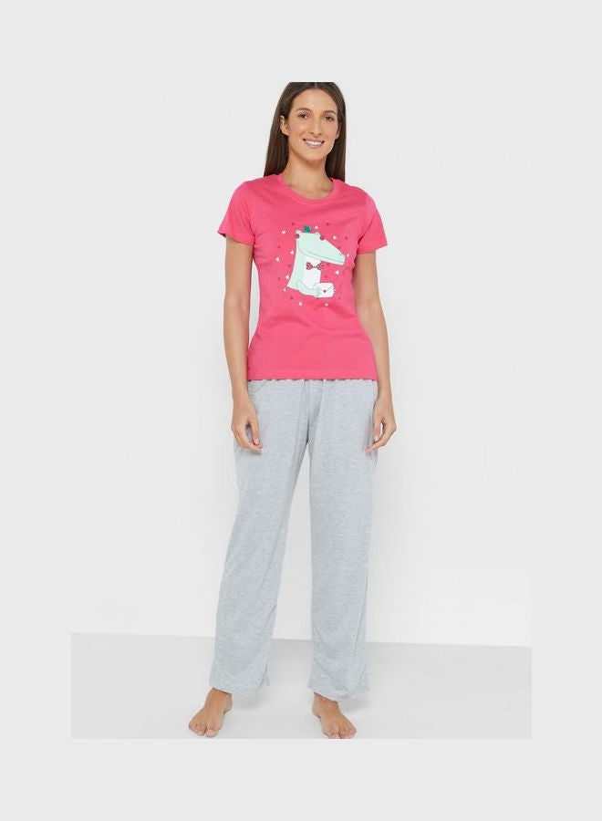 Clovia Pocket Detail High Waist Pyjama Grey - Image 4