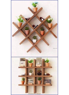 Art Wood Home Decor Shelf Beige 80 X 12 X 80cm 