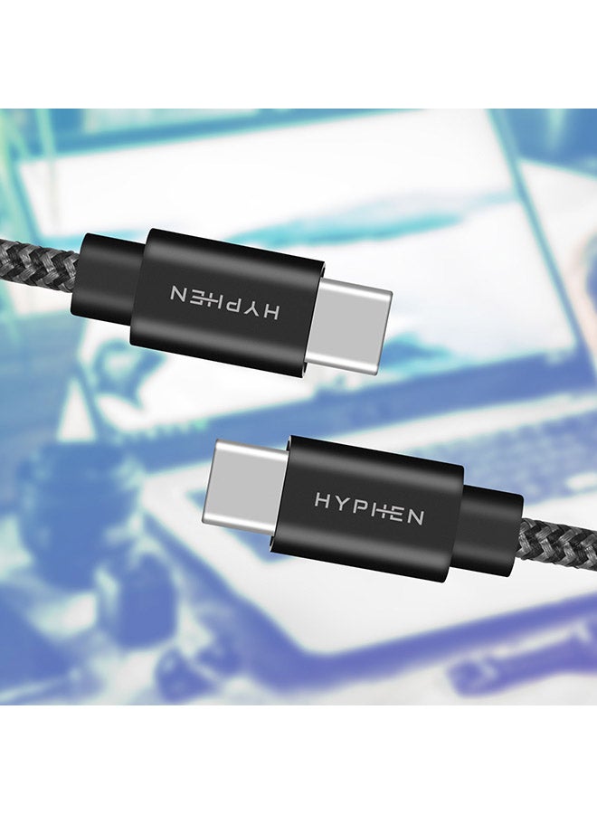HYPHEN Type C to Type C Fast Charging Cable 100W - 1m Black - Image 5