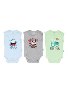 Bundle Of Three Sleeves Snap Closure Bodysuit Multicolour