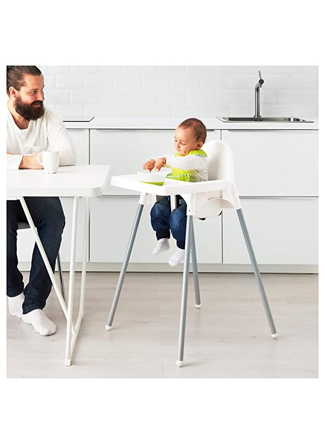 كرسي مرتفع للأطفال خفيف الوزن وصغير الحجم وغير قابل للانزلاق مع صينية وأشرطة قابلة للتعديل - Image 3