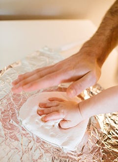 pearhead Baby Handprint And Footprint Keepsake Ornament Kit With Ribbon, 7.4x6.6x1.7 inch  - Image 5