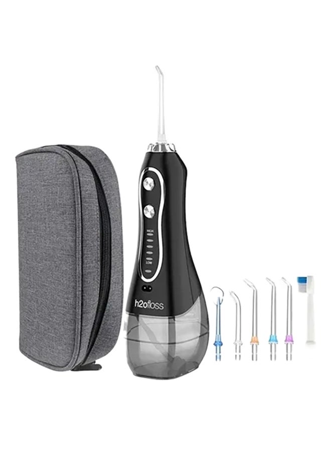 h2ofloss Portable Dental Water Flosser 300Ml Ipx7 Waterproof 5 Modes With 6 Jet Black - Image 1