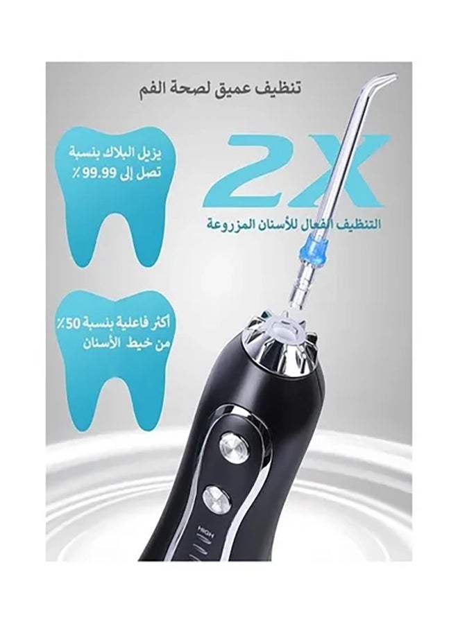 h2ofloss Portable Dental Water Flosser 300Ml Ipx7 Waterproof 5 Modes With 6 Jet Black - Image 5