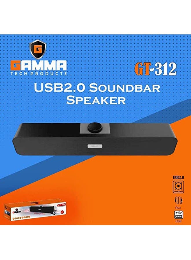 مكبر صوت ساوند بار بمنفذ USB 2.0 وصوت جهير قوي وعالي الجودة