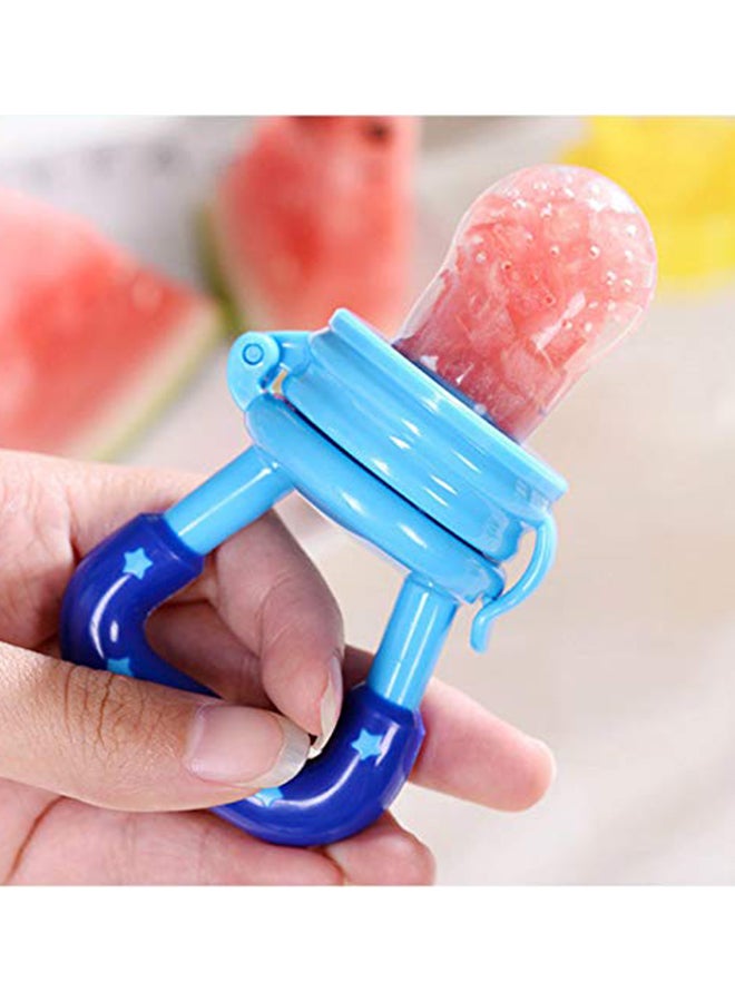 Small Convenient Silicone Fresh Fruit And Vegetable Nibbler Teething Feeder For Kids - Blue