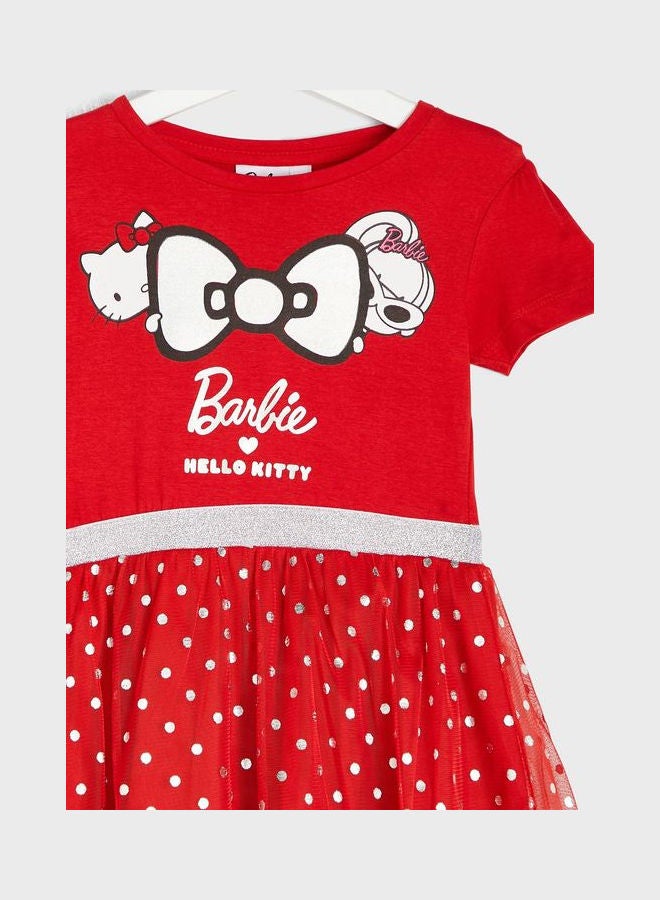 Hello Kitty - Kids Colour Block Dress Red - Image 1