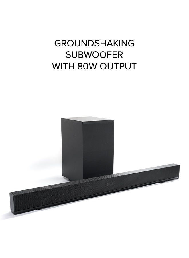 Noon East - 2.1 CH Soundbar Speaker - With 80 W Output, Powerful Bass, Bluetooth, USB Playback, Remote, HDMI & AUX S0 Pro Black - Image 1