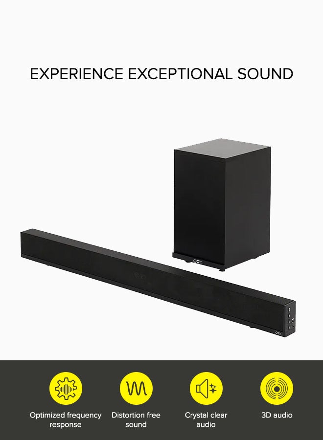 Noon East - 2.1 CH Soundbar Speaker - With 80 W Output, Powerful Bass, Bluetooth, USB Playback, Remote, HDMI & AUX S0 Pro Black - Image 1
