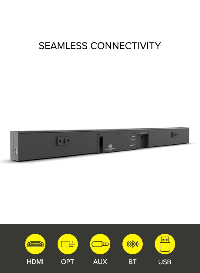 Noon East - 2.1 CH Soundbar Speaker - With 80 W Output, Powerful Bass, Bluetooth, USB Playback, Remote, HDMI & AUX S0 Pro Black - Image 1