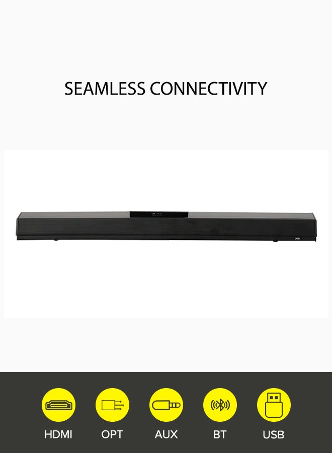 Noon East - 2.1 CH Soundbar Speaker - With 100 W Output, Powerful Bass, Bluetooth, USB Playback, Remote, HDMI & AUX S21C Black - Image 1