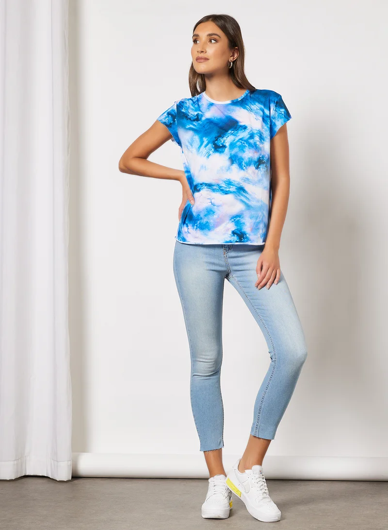 NA-KD Printed T-Shirt Blue