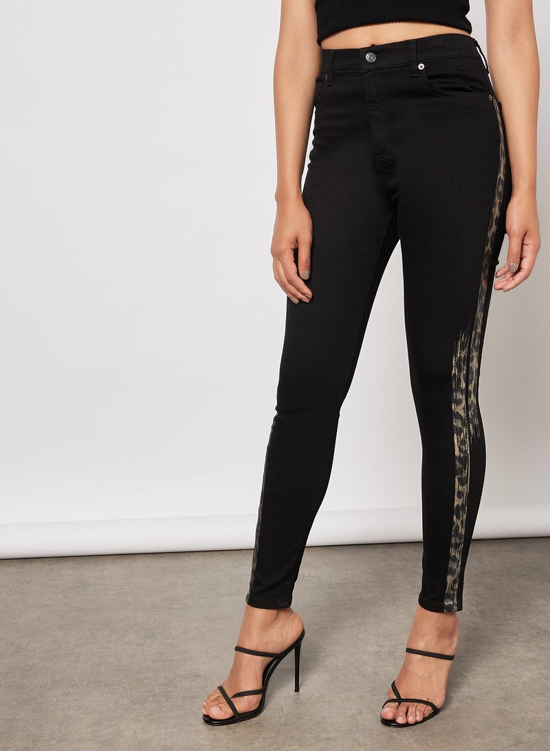 NA-KD - Side Stripe Jeans Black - Image 1