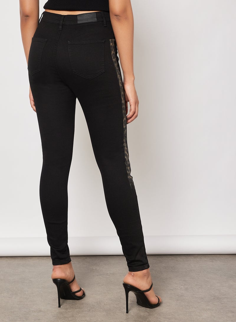 NA-KD - Side Stripe Jeans Black - Image 1