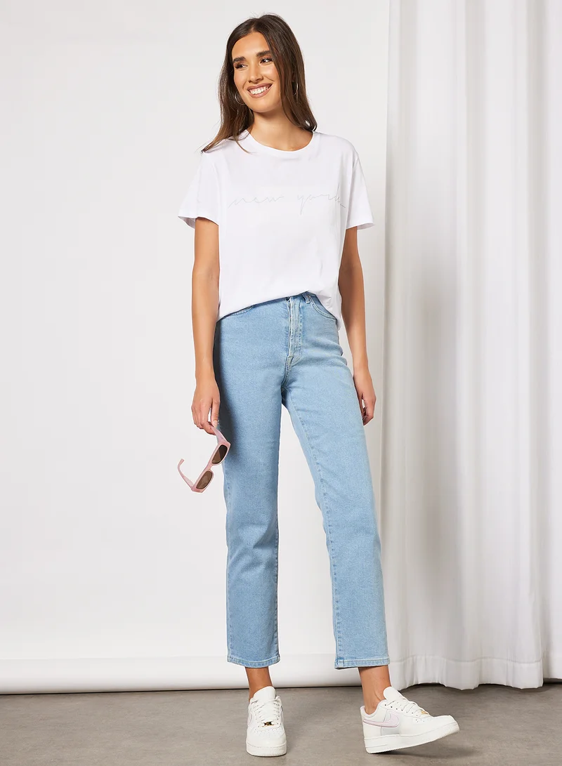 NA-KD New York T-Shirt White