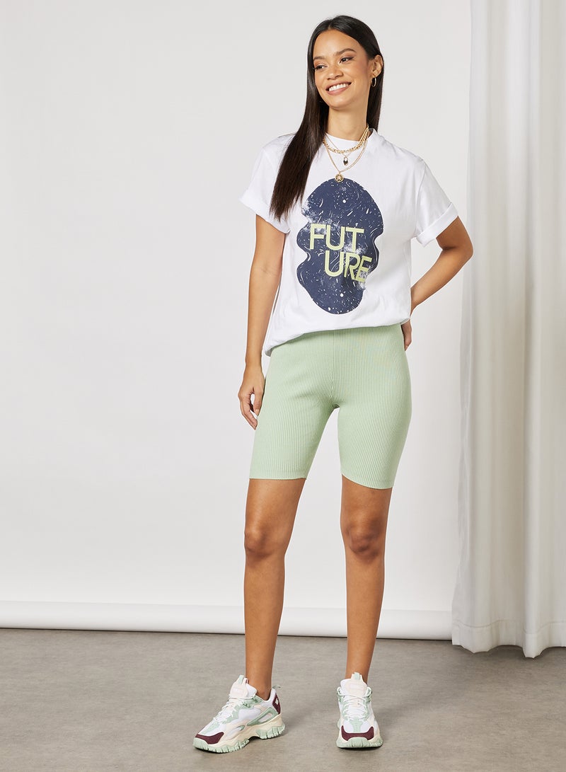 Pimkie - Ribbed Cycling Shorts Mint - Image 1