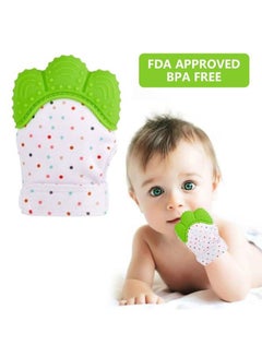 YOBAYE Baby Silicone Mitten For Self-Soothing Pain Relief And Teething Glove - Green  - Image 2