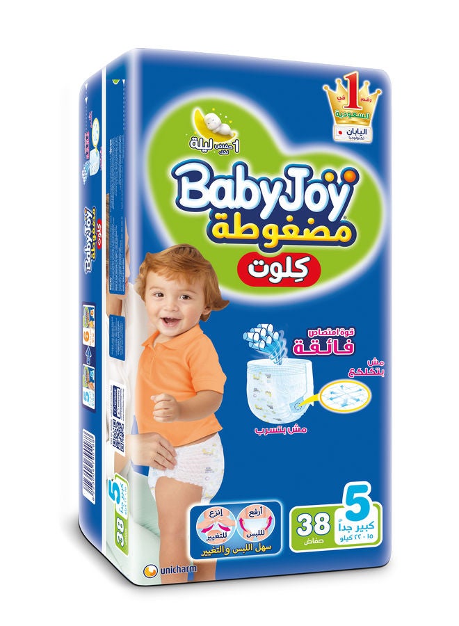 BabyJoy Culotte Jumbo Baby Pants Diapers, Size 5, 15-22 Kg, 38 Count  - Image 1