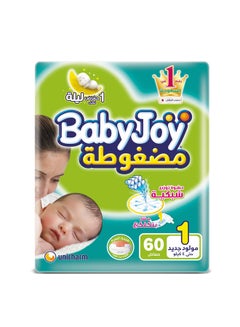 BabyJoy Disposable Diaper, Size 1 Up to 4 Kg- 60 Count  - Image 1