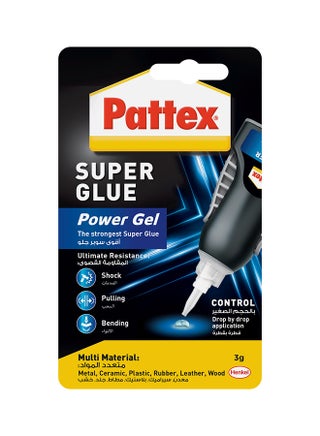 Super Glue Power Gel Control Flexible Super Superglue With Non-Drip Formula For Vertical Applications Glue With Precise Nozzle Black 1x3grams - v1650453572/N51615461A_1