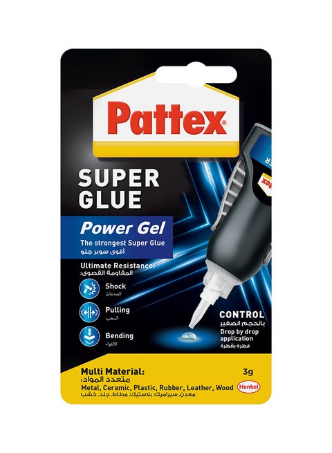 Super Glue Power Gel Control Flexible Super Superglue With Non-Drip Formula For Vertical Applications Glue With Precise Nozzle Black 1x3grams