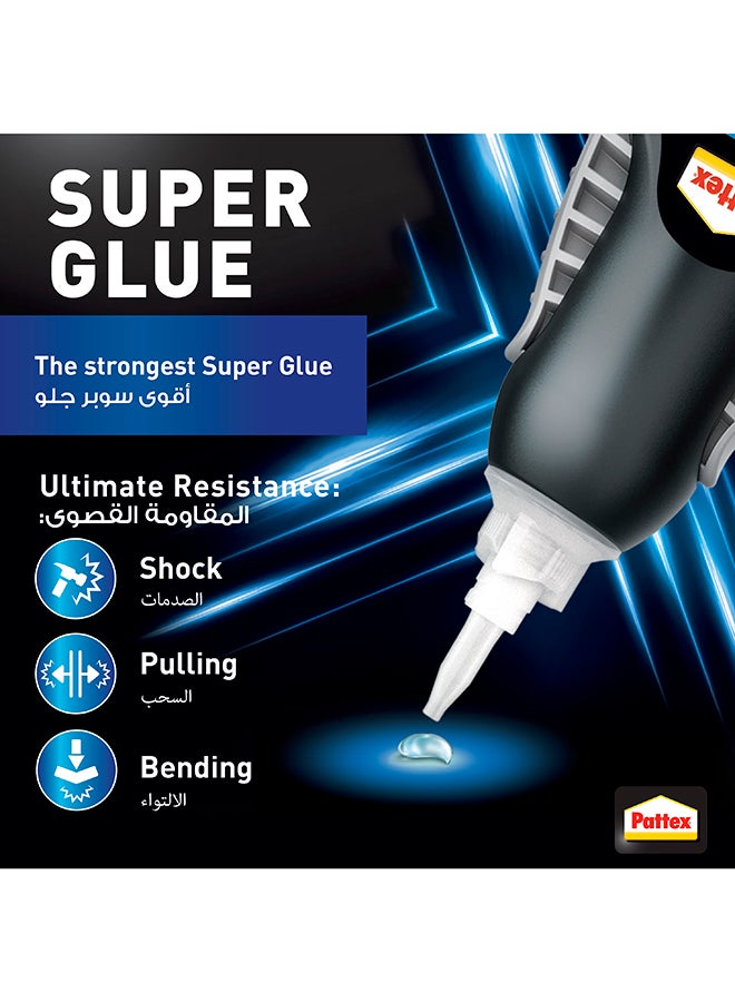 Super Glue Power Gel Control Flexible Super Superglue With Non-Drip Formula For Vertical Applications Glue With Precise Nozzle Black 1x3grams