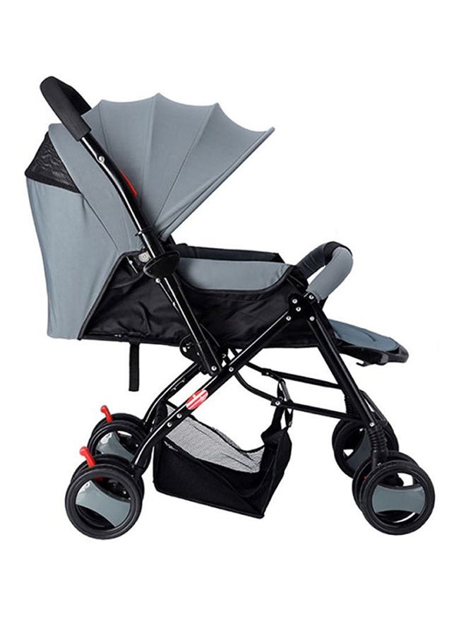 Multifunctional Pram Stroller, Built-In Canopy And Basket, 2-Point Simple Safe Belt, Newborn - Grey