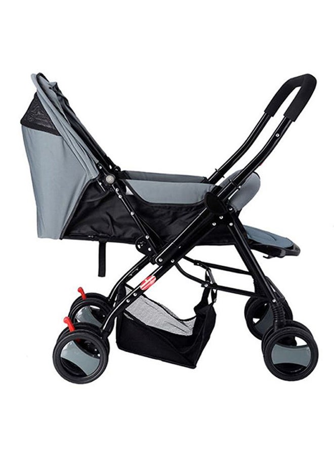 Multifunctional Pram Stroller, Built-In Canopy And Basket, 2-Point Simple Safe Belt, Newborn - Grey