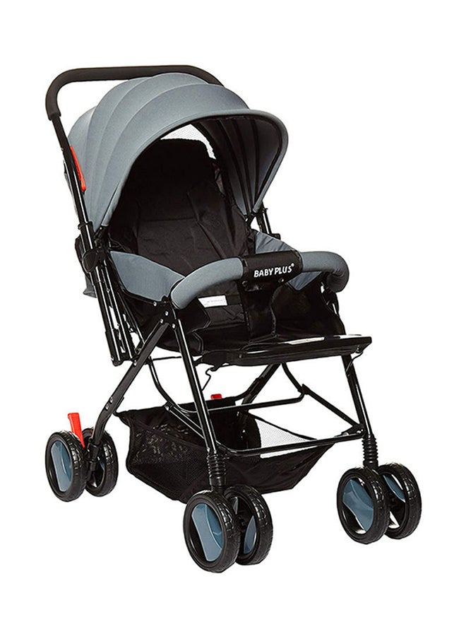 Multifunctional Pram Stroller, Built-In Canopy And Basket, 2-Point Simple Safe Belt, Newborn - Grey