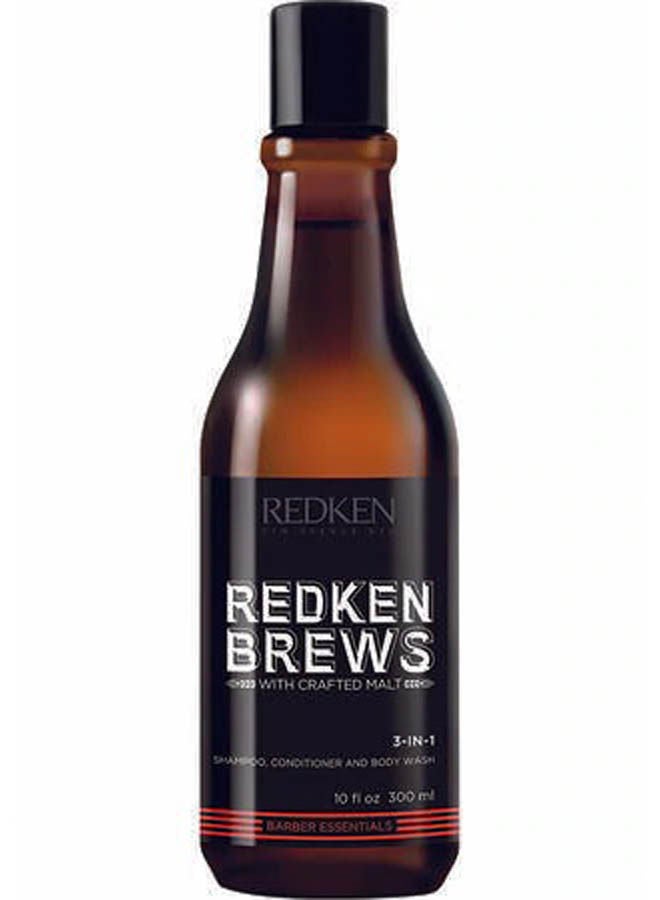 ريدكين Brews 3-In-1 Shampoo, Conditioner And Body Wash Brown 300ml