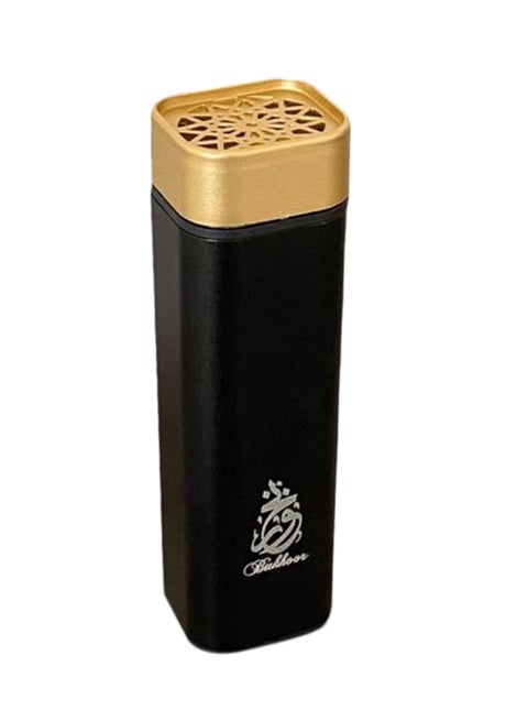 Portable Bakhoor Incense Burner Black/Gold 13x3.5x3cm