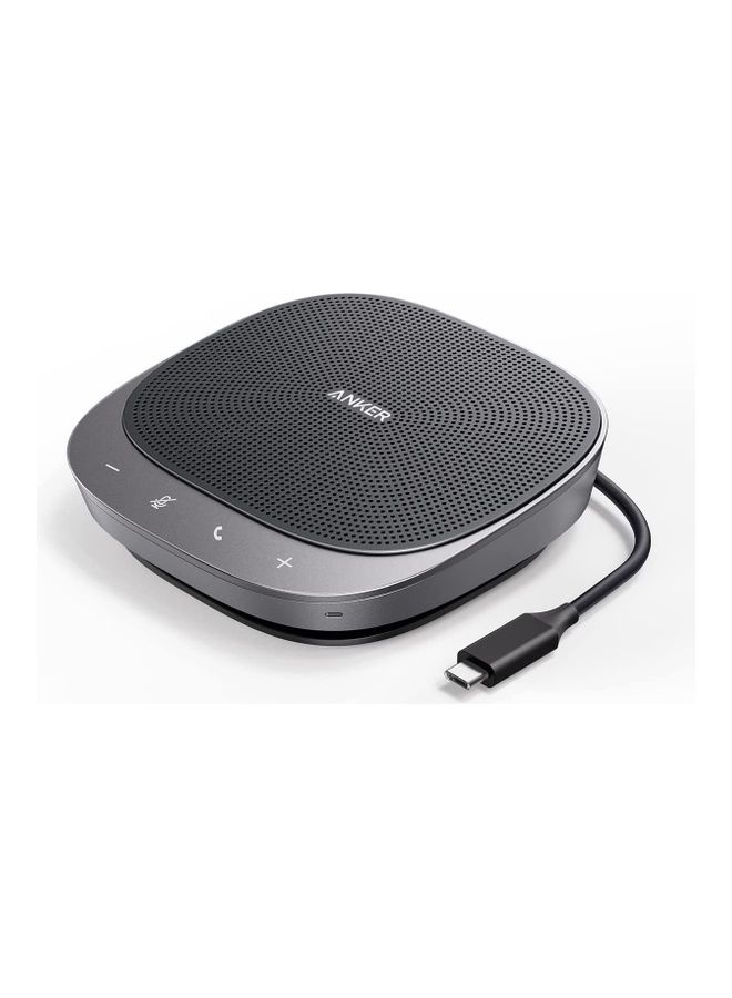 Anker - PowerConf S360 USB Speakerphone Conference Microphone With Smart Voice Enhancement, 4-Port USB Hub With HDMI Port Black - Image 1