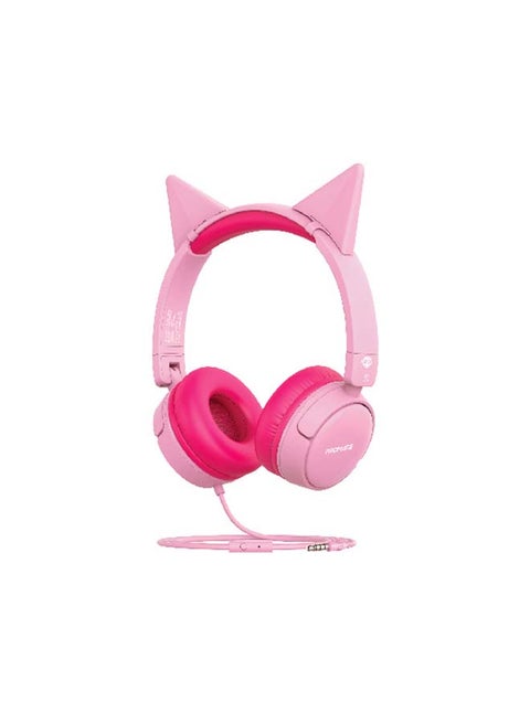 Wired Kids Headphones,Premium Detachable Cat Ear Kids Headset with Mic, 85dB to 95dB Sound Control,AUX Share Port and Soft Pads,for Smartphones,Laptops,Mp3 Player,Jewel BubbleGum