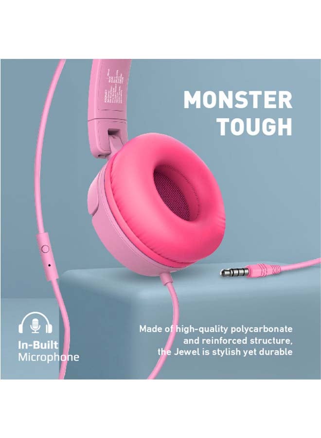 PROMATE - Wired Kids Headphones,Premium Detachable Cat Ear Kids Headset with Mic, 85dB to 95dB Sound Control,AUX Share Port and Soft Pads,for Smartphones,Laptops,Mp3 Player,Jewel BubbleGum - Image 1