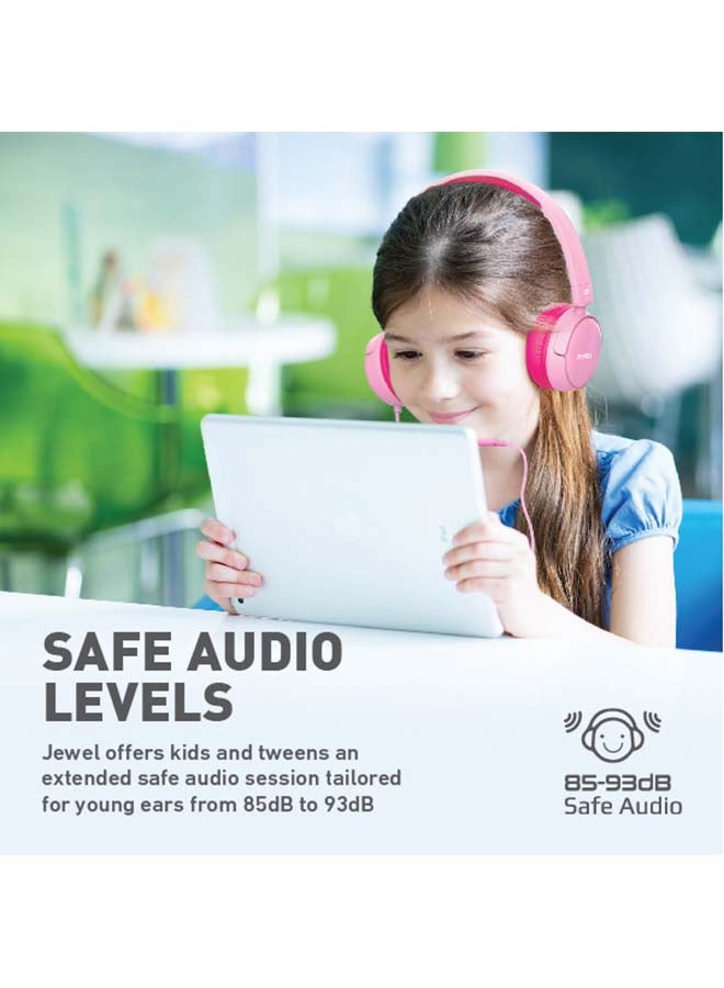 PROMATE - Wired Kids Headphones,Premium Detachable Cat Ear Kids Headset with Mic, 85dB to 95dB Sound Control,AUX Share Port and Soft Pads,for Smartphones,Laptops,Mp3 Player,Jewel BubbleGum - Image 1