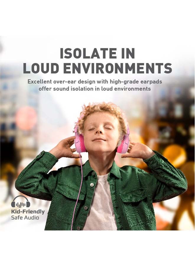 PROMATE - Wired Kids Headphones,Premium Detachable Cat Ear Kids Headset with Mic, 85dB to 95dB Sound Control,AUX Share Port and Soft Pads,for Smartphones,Laptops,Mp3 Player,Jewel BubbleGum - Image 1